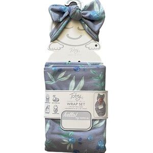 Toby Baby Girl 2 Pc Wrap Set Headband & 42” x 42” Wrap